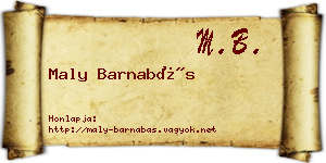 Maly Barnabás névjegykártya